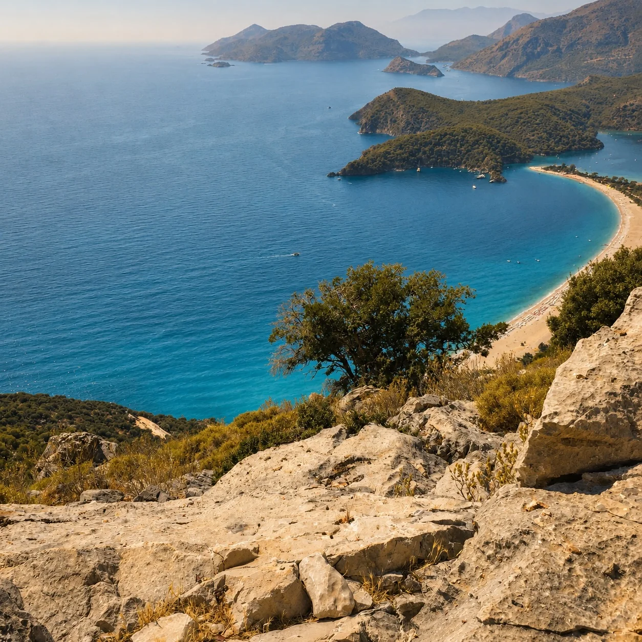 Turquoise bay from above